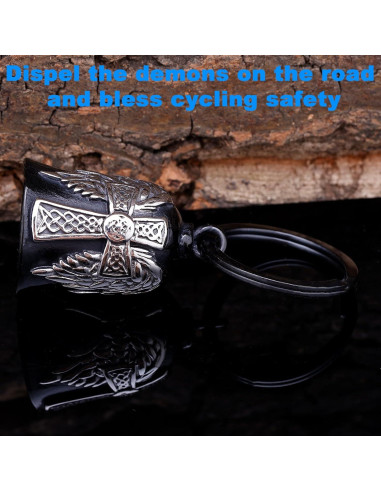 Campana de Motocicleta TEWAFOS Cruz Celta Acero Inoxidable