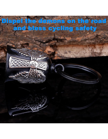 Campana de Motocicleta TEWAFOS Cruz Celta Acero Inoxidable