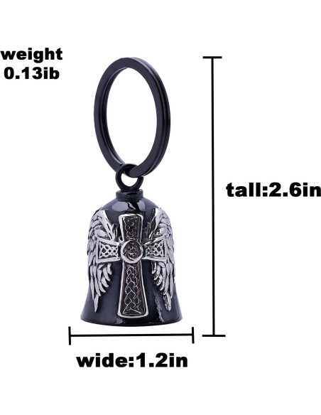 Campana de Motocicleta TEWAFOS Cruz Celta Acero Inoxidable