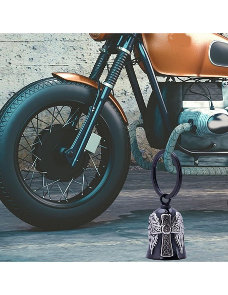 Campana de Motocicleta TEWAFOS Cruz Celta Acero Inoxidable