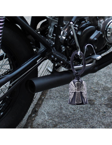 Campana de Motocicleta TEWAFOS Cruz Celta Acero Inoxidable