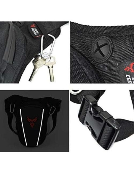 Bolsa de Pierna Oxford Hebetag Ajustable para Motocicleta