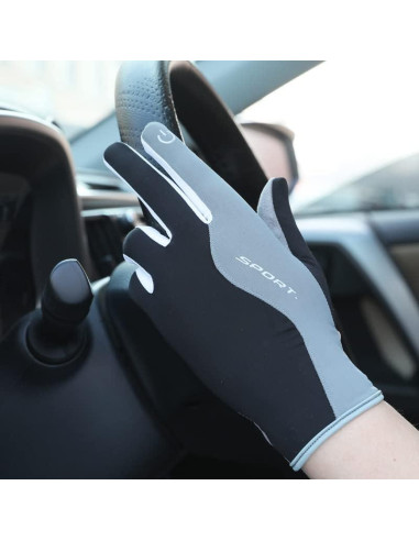 Guantes de Ciclismo Holiberty Táctiles Unisex Medianos Negros