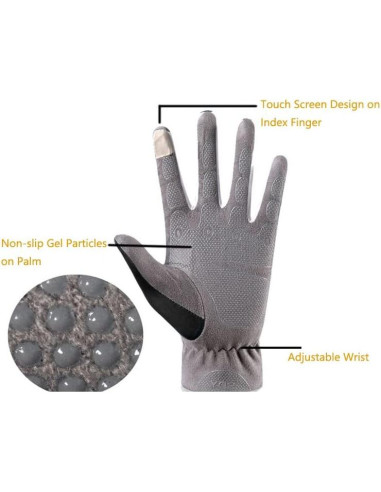 Guantes de Ciclismo Holiberty Táctiles Unisex Medianos Negros