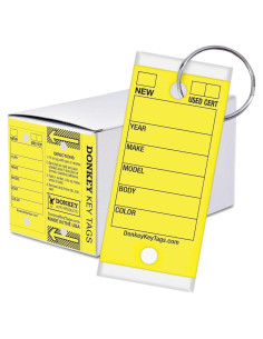 Etiquetas de Llave Donkey Amarillo 250 Unidades Laminadas
