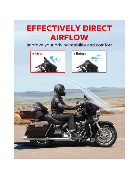 Parabrisas Negro 7" Amazicha para Harley Davidson 2014-2023