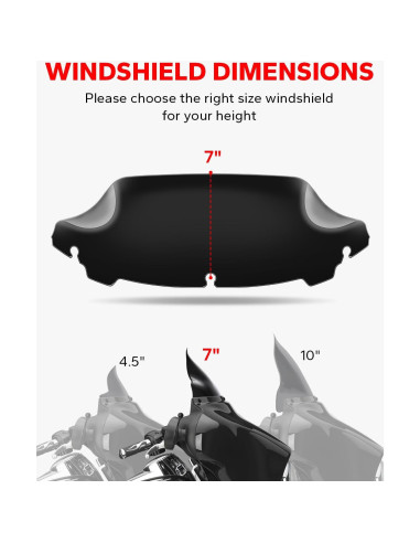 Parabrisas Negro 7" Amazicha para Harley Davidson 2014-2023