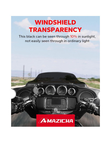 Parabrisas Negro 7" Amazicha para Harley Davidson 2014-2023