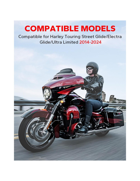 Parabrisas Negro 7" Amazicha para Harley Davidson 2014-2023