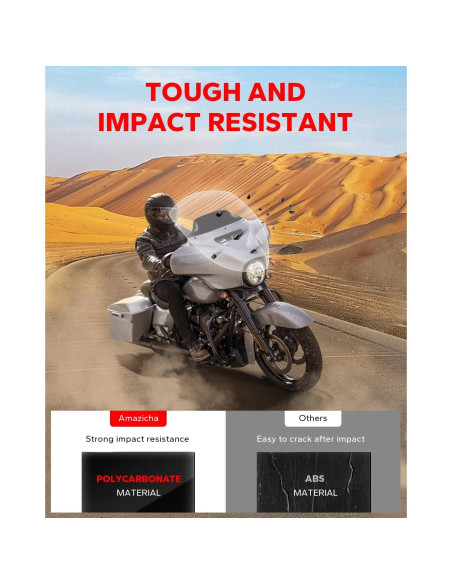Parabrisas Negro 7" Amazicha para Harley Davidson 2014-2023