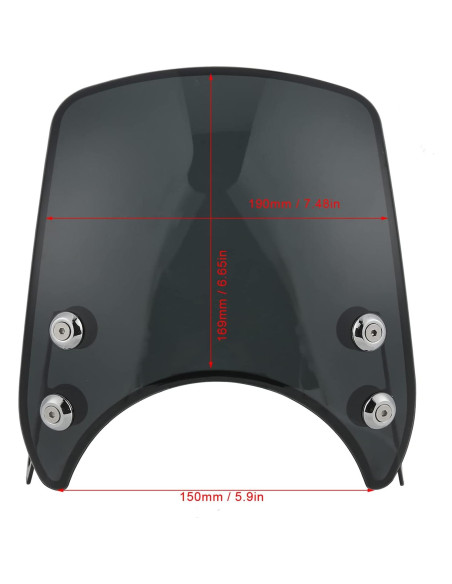 Deflector de Viento Tbest para Motocicleta 5-7in Negro