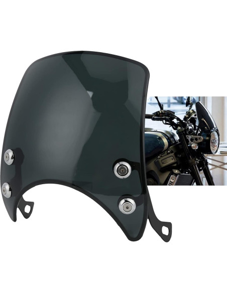 Deflector de Viento Tbest para Motocicleta 5-7in Negro