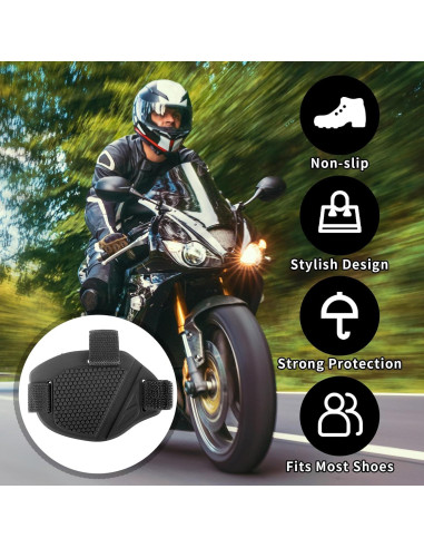 4 Almohadillas de Cambio de Motocicleta Goma Ajustables Negro