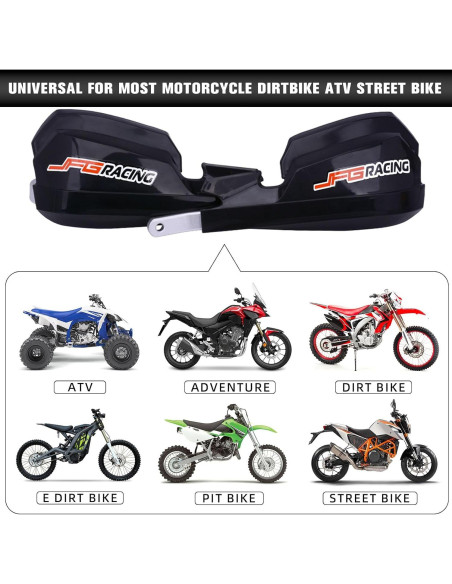 Guardas de Manos JFG RACING para Motocicleta de Tierra - Negro