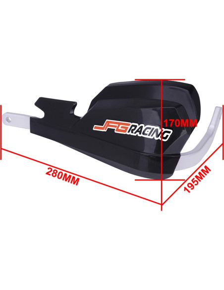 Guardas de Manos JFG RACING para Motocicleta de Tierra - Negro