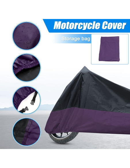 Cubierta de motocicleta impermeable uxcell XXL negra púrpura
