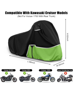 Cubierta de Moto Sportuli Impermeable para Kawasaki Vulcan 650 900 1500 2