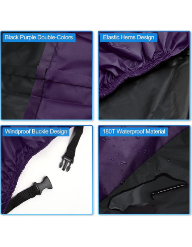 Cubierta de motocicleta impermeable uxcell XXL negra púrpura