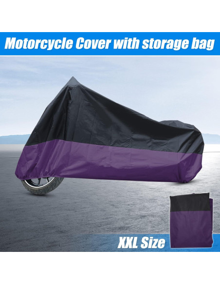 Cubierta de motocicleta impermeable uxcell XXL negra púrpura
