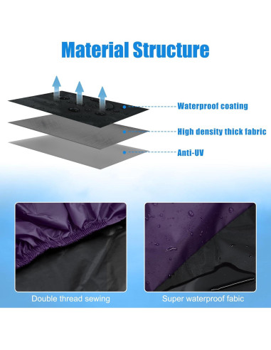 Cubierta de motocicleta impermeable uxcell XXL negra púrpura