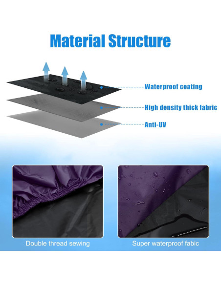 Cubierta de motocicleta impermeable uxcell XXL negra púrpura