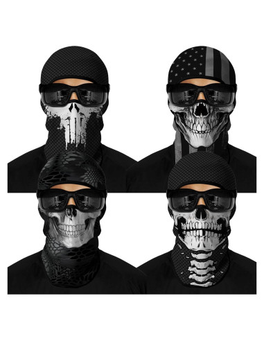 4PCS Máscara Balaclava Unisex de Poliéster para Deportes