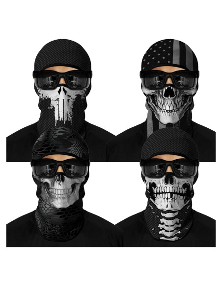 4PCS Máscara Balaclava Unisex de Poliéster para Deportes