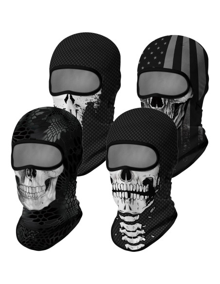 4PCS Máscara Balaclava Unisex de Poliéster para Deportes
