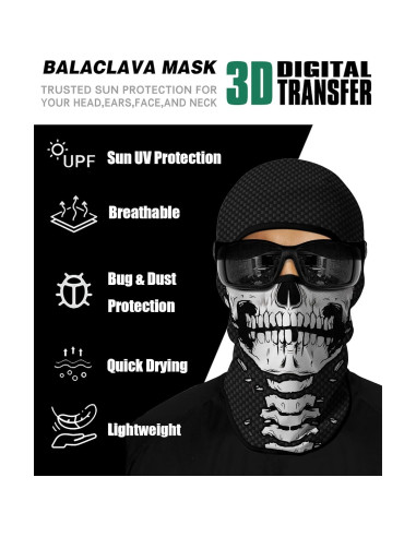 4PCS Máscara Balaclava Unisex de Poliéster para Deportes