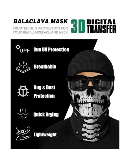 4PCS Máscara Balaclava Unisex de Poliéster para Deportes