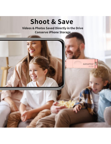 Photo Stick 512GB Aramtop USB C para iPhone y Android