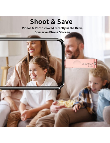 Photo Stick 512GB Aramtop USB C para iPhone y Android