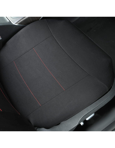 Funda de Asiento de Coche CAR-GRAND Juego Completo Negro y Rojo