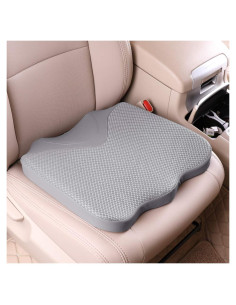 Cojín de Asiento de Coche KINGLETING Espuma Viscoelástica Gris