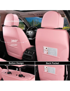 Cubiertas de Asiento de Coche Coverado Juego Completo Rosa 2