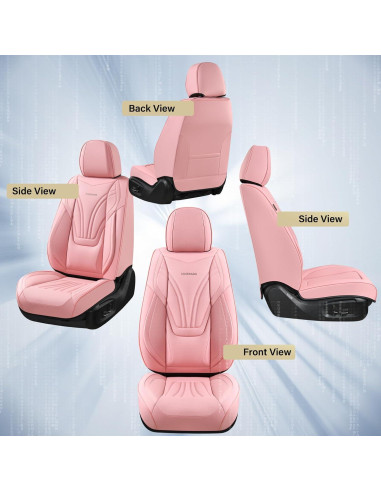 Cubiertas de Asiento de Coche Coverado Juego Completo Rosa