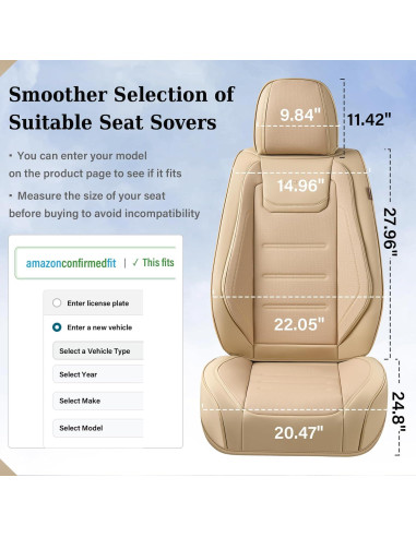 Cubiertas de Asientos Frontales Coverado SCU045 Beige Universales