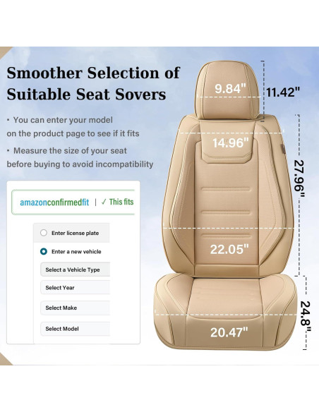 Cubiertas de Asientos Frontales Coverado SCU045 Beige Universales