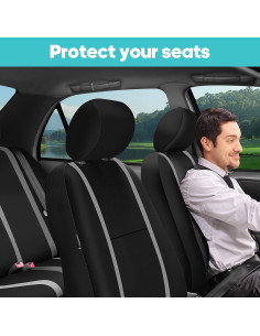 Cubiertas de Asientos de Tela FH Group - Ajuste Universal Gris 2