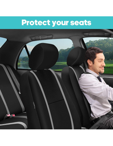 Cubiertas de Asientos de Tela FH Group - Ajuste Universal Gris