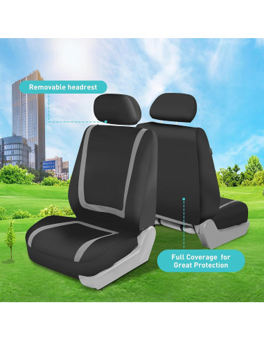 Cubiertas de Asientos de Tela FH Group - Ajuste Universal Gris