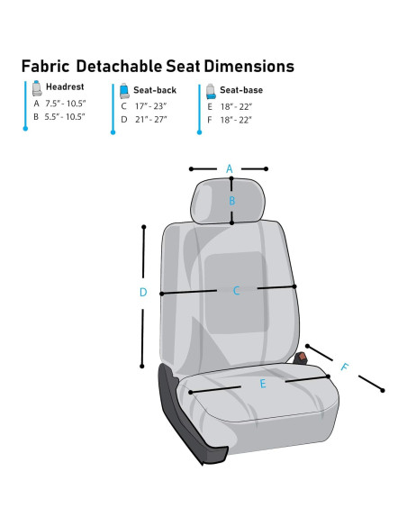 Cubiertas de Asientos de Tela FH Group - Ajuste Universal Gris