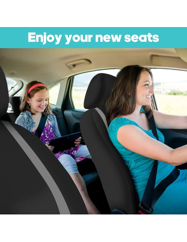 Cubiertas de Asientos de Tela FH Group - Ajuste Universal Gris