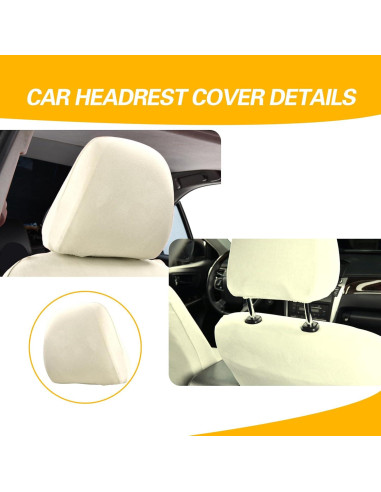 Fundas de Reposacabezas de Coche ijuicy 2 PCS Beige Transpirables