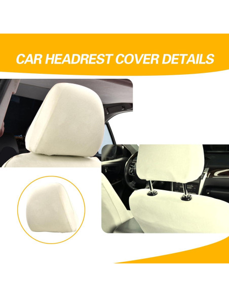 Fundas de Reposacabezas de Coche ijuicy 2 PCS Beige Transpirables
