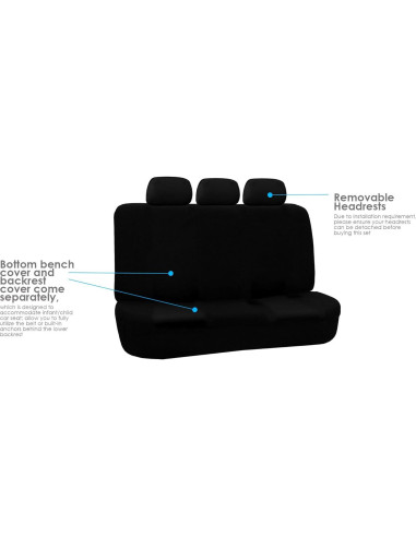 Funda de Asiento de Coche TLH Negra Universal 8 Asientos