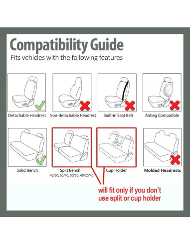Funda de Asiento de Coche TLH Negra Universal 8 Asientos