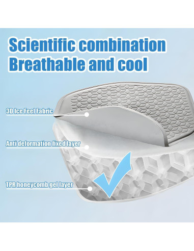 Cojín de Asiento de Gel Zpana para Automóvil Negro 48x46cm