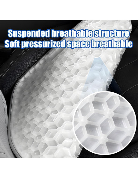 Cojín de Asiento de Gel Zpana para Automóvil Negro 48x46cm