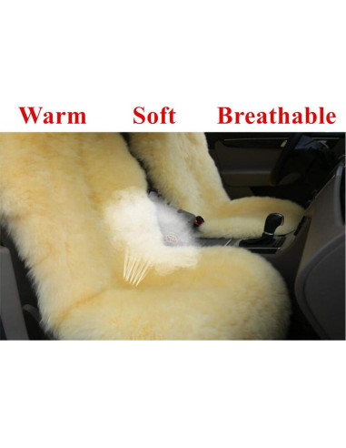 Cubierta de Asiento de Coche Sisha-A Piel de Oveja Australiana 139.7x54.8cm